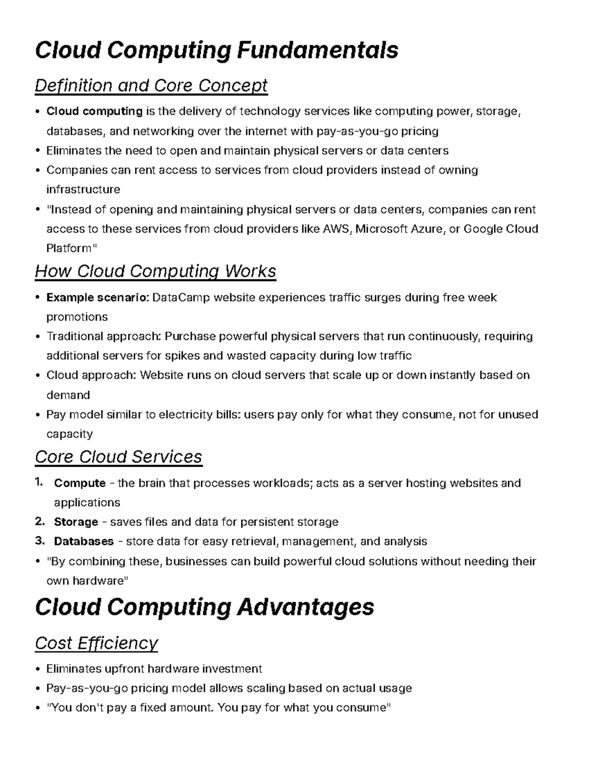 Data Camp: Understanding Cloud Computing Fundamentals and Concepts ...