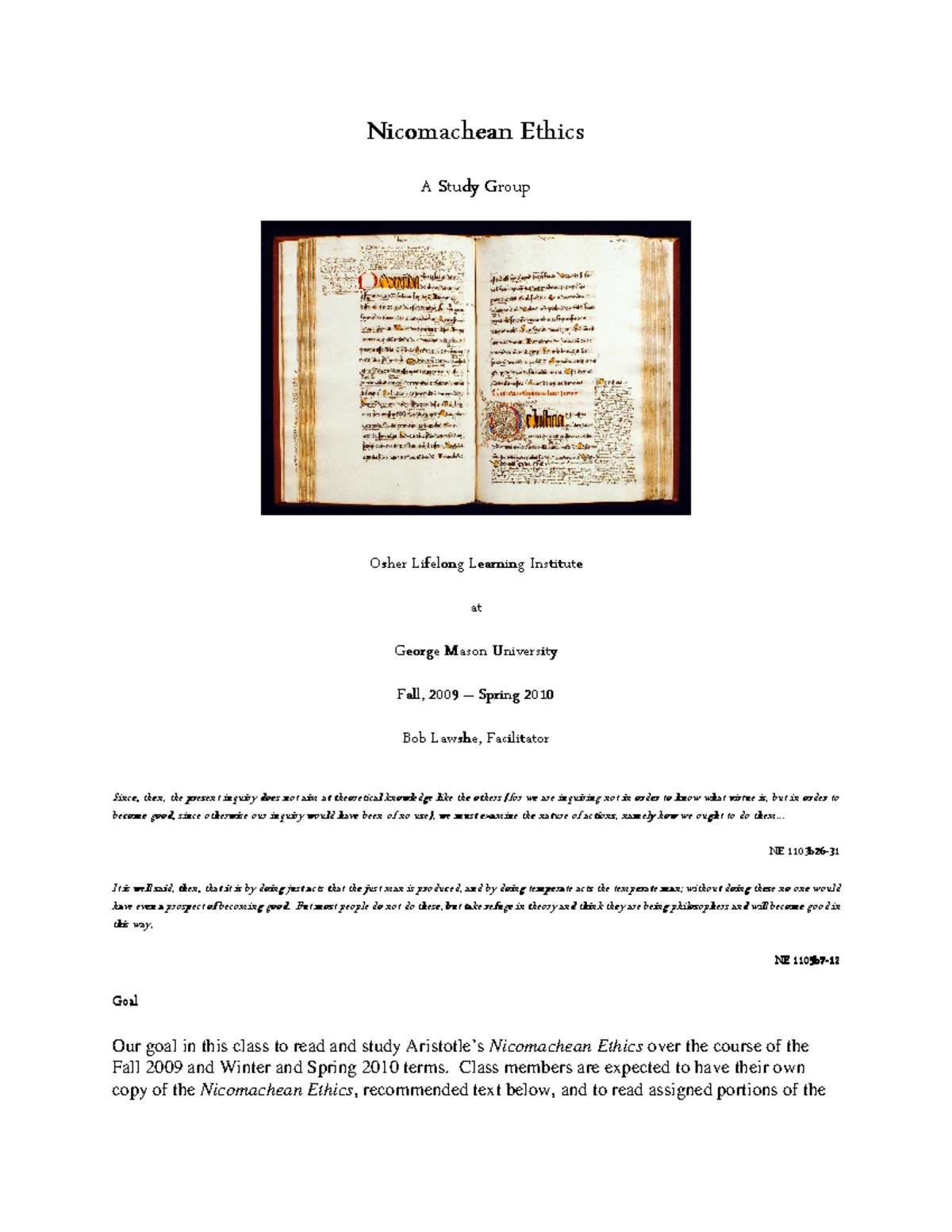 Nicomachean Ethics Outline, covering Books 1- 10 - - Studocu