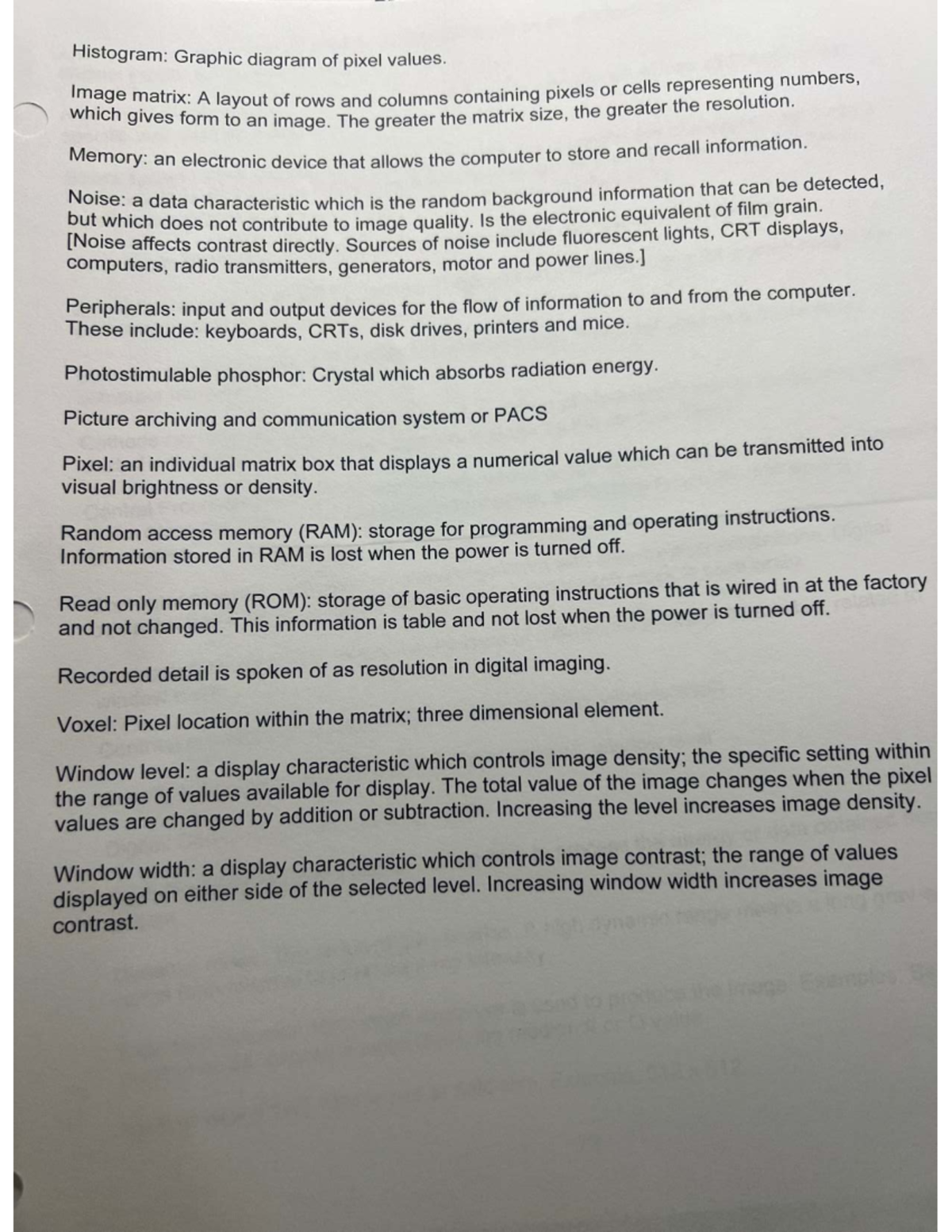 Final Exam Review Notes: Image Processing Concepts ...