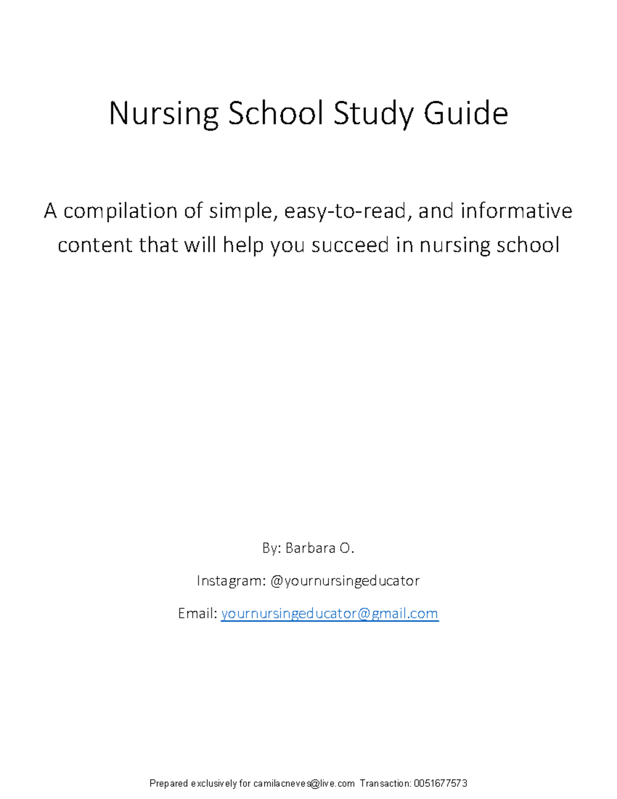 Nursing School Study Guide - NCLEX Success Tips and Strategies - Studocu
