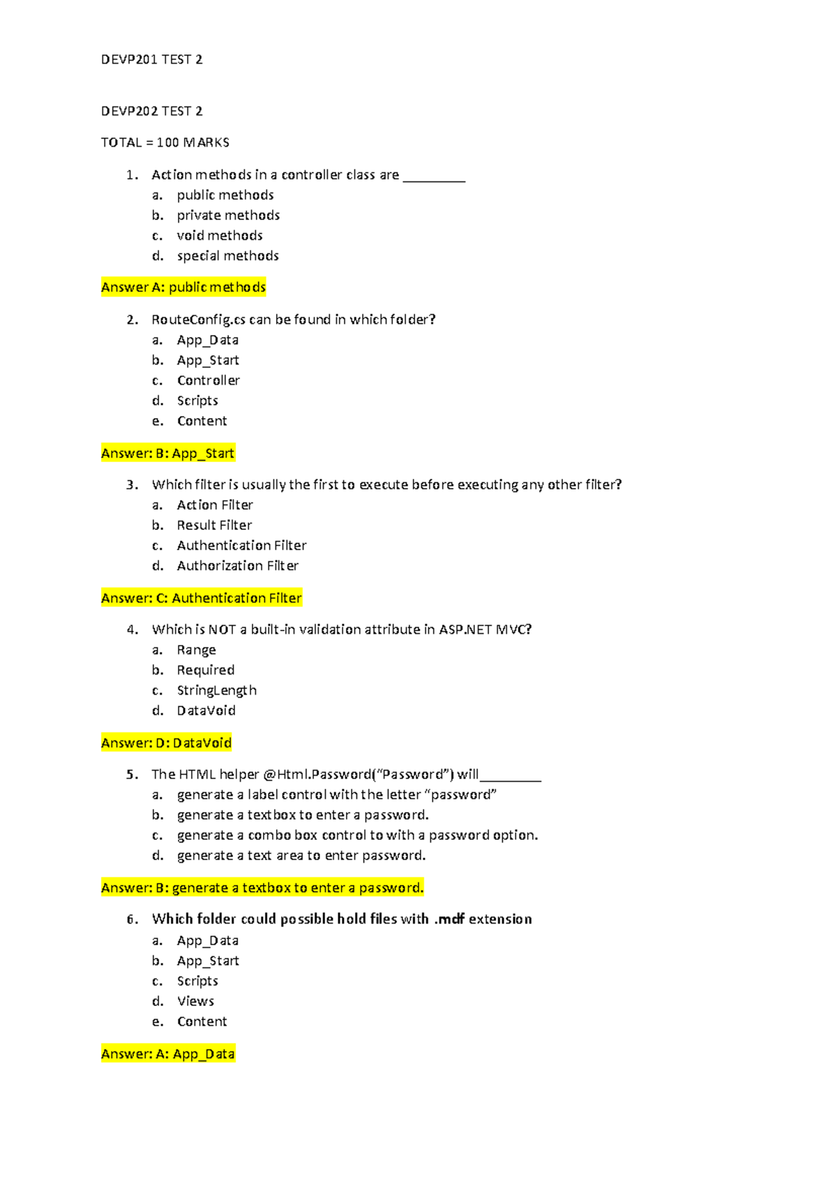 DEVP201 & DEVP202 TEST 2 Study Guide with Key Concepts and Answers ...