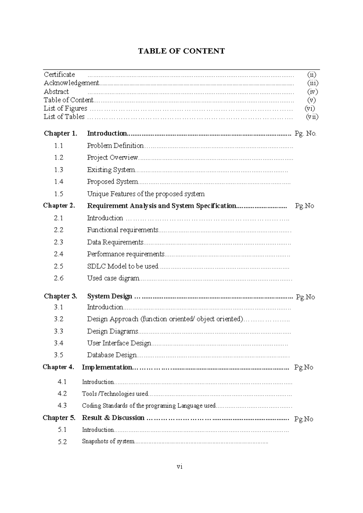 Table of Content (Application Based) 23-24 - vi TABLE OF CONTENT ...