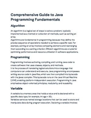Java Programming - Study Notes & Assignments - Studocu