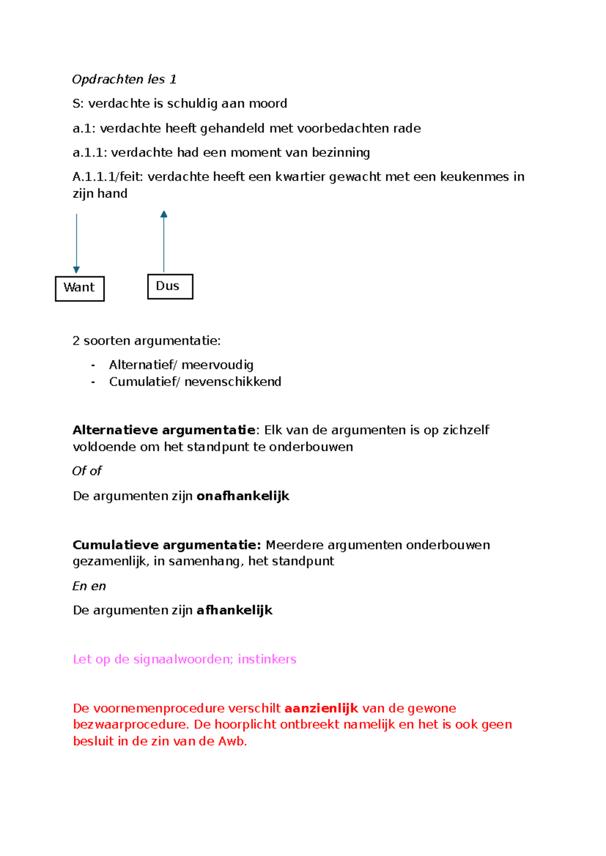Juridisch Argumenteren: Analyse van Argumenten en Procedurele Aspecten ...