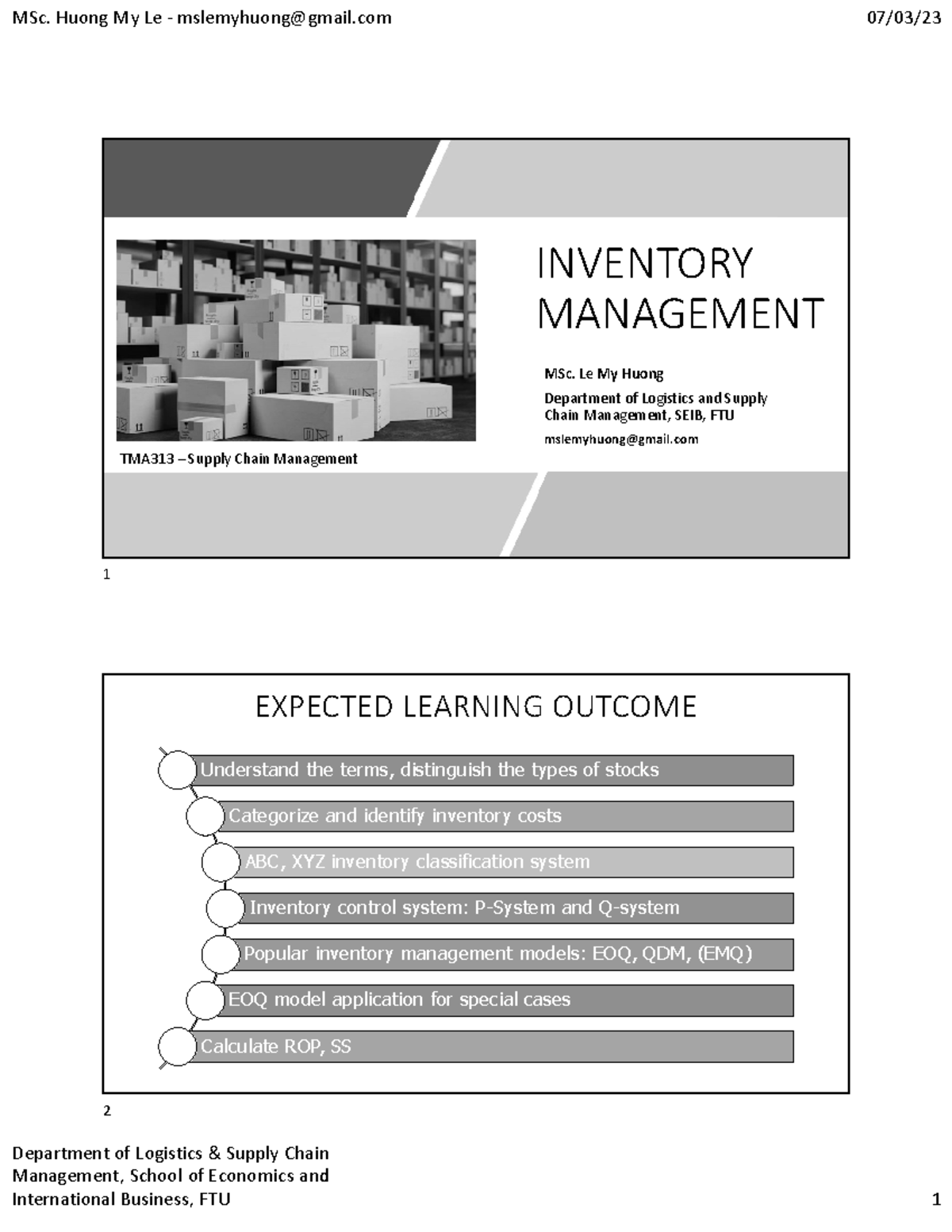 TMAE313. C4 - Comprehensive Guide to Inventory Management - Studocu