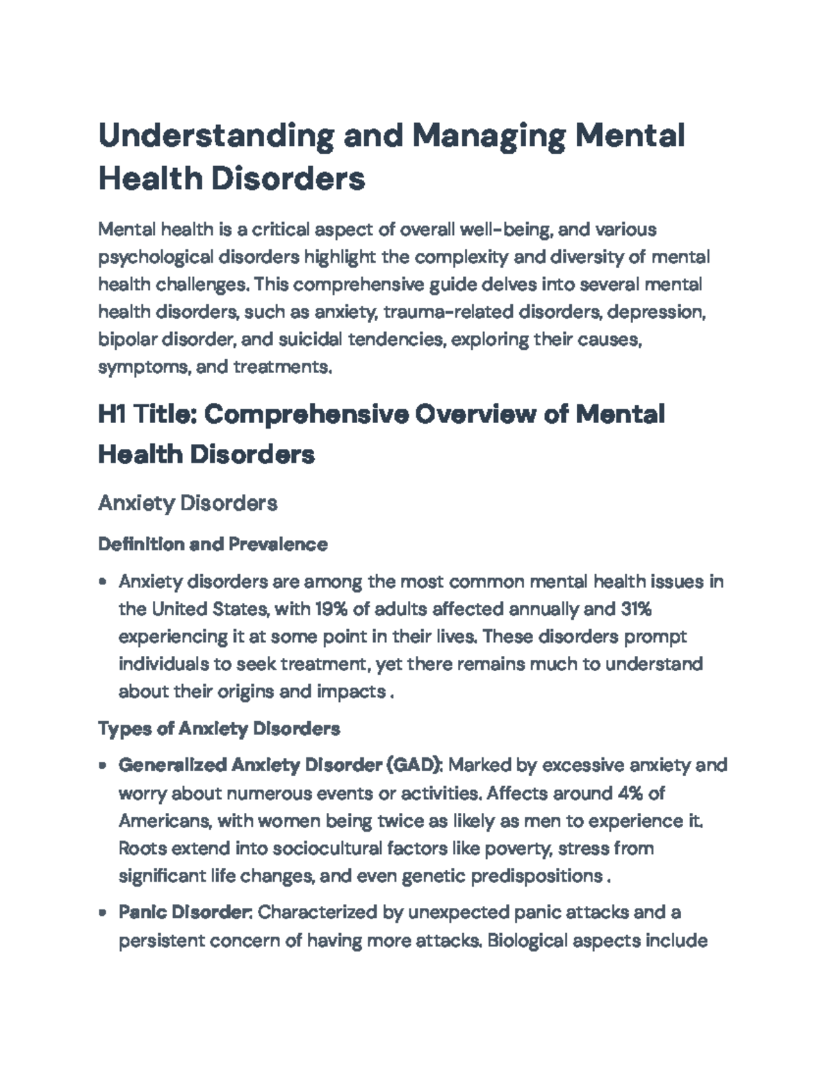Comprehensive Guide on Mental Health Disorders (Mental Health 101 ...