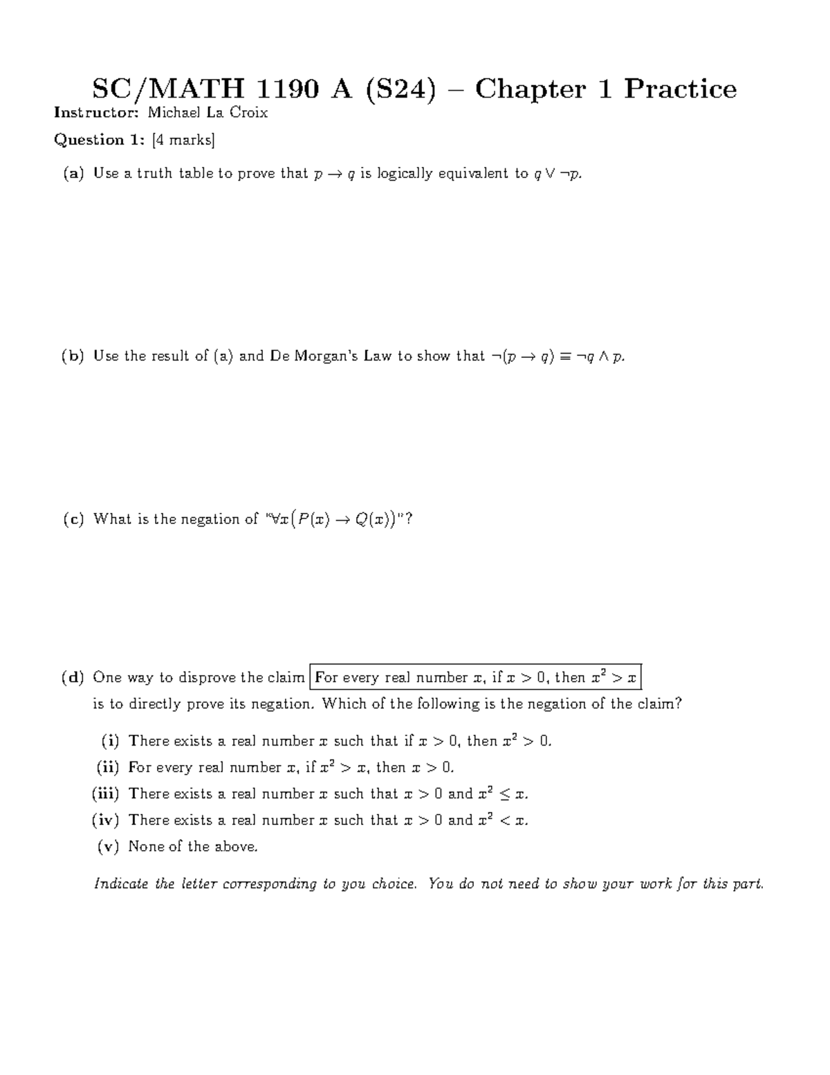 Math 1190 A - Chapter 1 Review - SC/MATH 1190 A (S24) – Chapter 1 ...