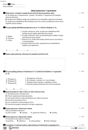 Klasa 7 uklad pokarmowy A1 - 3. Budowa i rola układu pokarmowego Jak