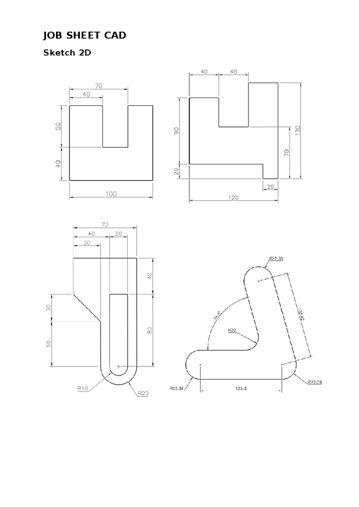 JOB SHEET CAD Angkatan 2: 2D Sketching and Hole Data Analysis - Studocu