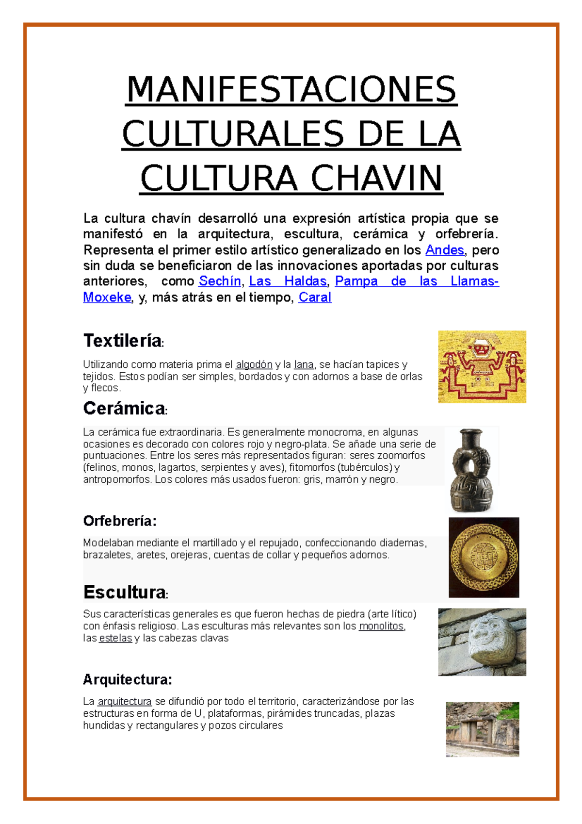 Manifestaciones Culturales de la Cultura Chavín: Un Estudio Detallado ...