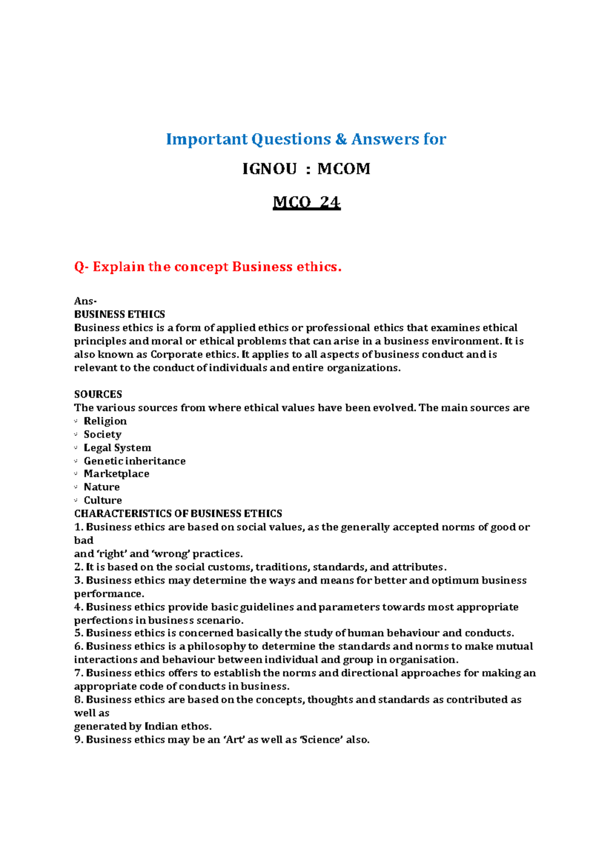 MCO 24 EM Gpaper OP - Study Material - Important Questions & Answers ...