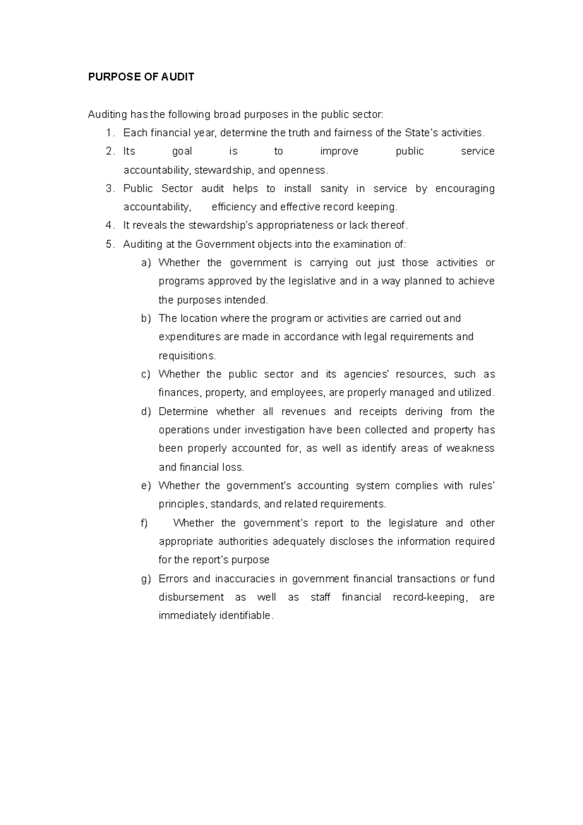 Purpose of Audit in Public Sector: Ensuring Accountability and Truth ...