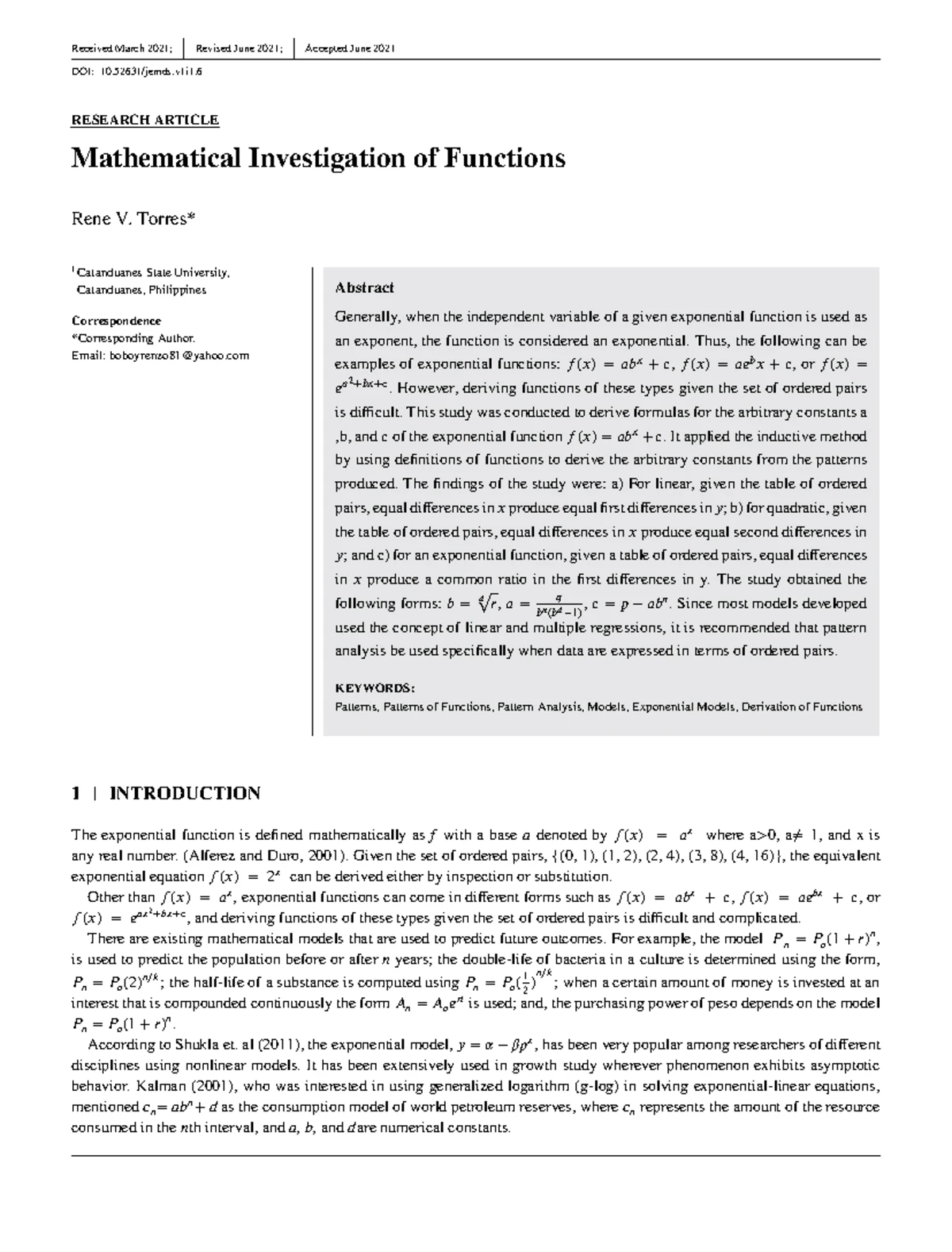 MME2009 Technical Report: Insights on Mathematical Investigation ...