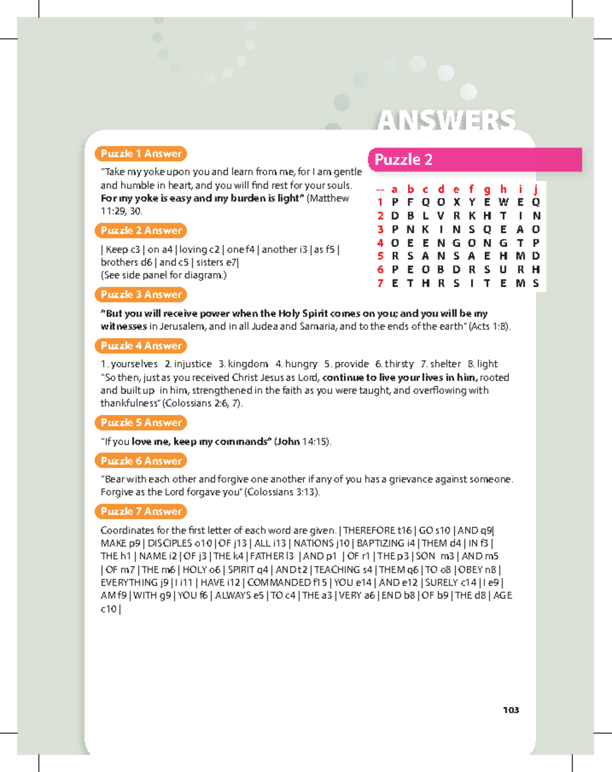 PP 23 Q2 Activities - Answers to Strength and Call Puzzles - Studocu