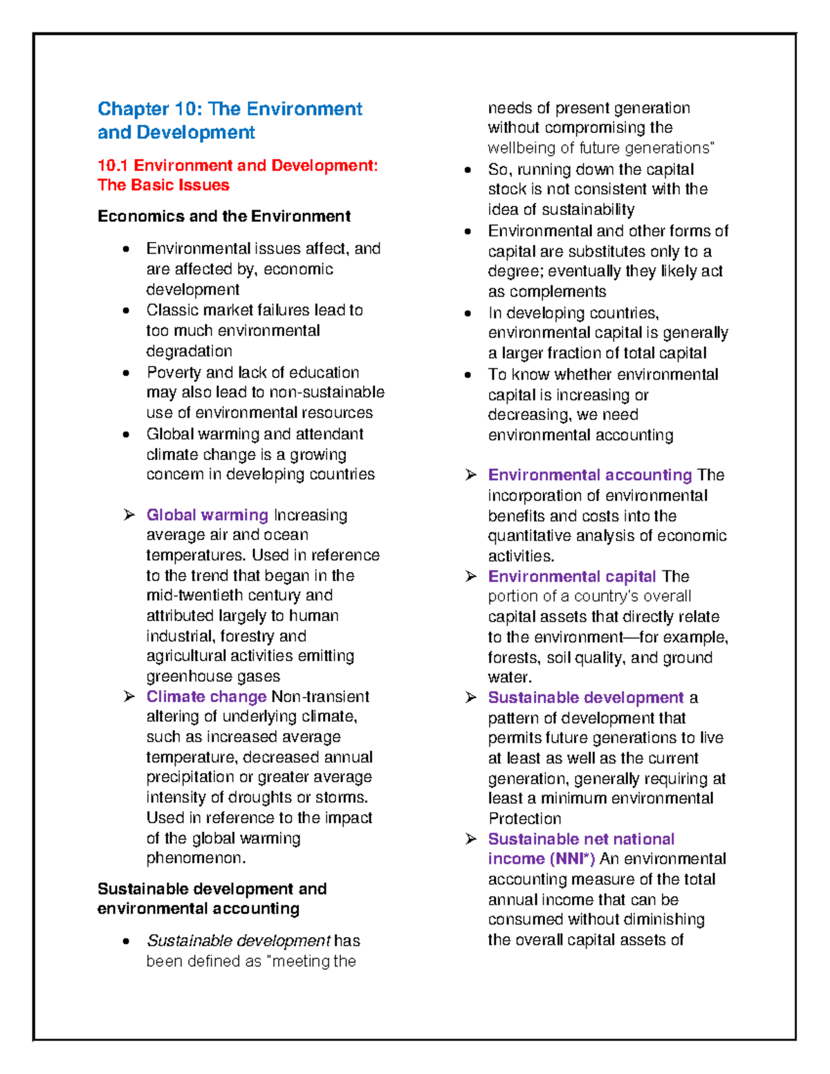 Chapter 10: Environment and Development - Key Issues and Insights (ECO ...