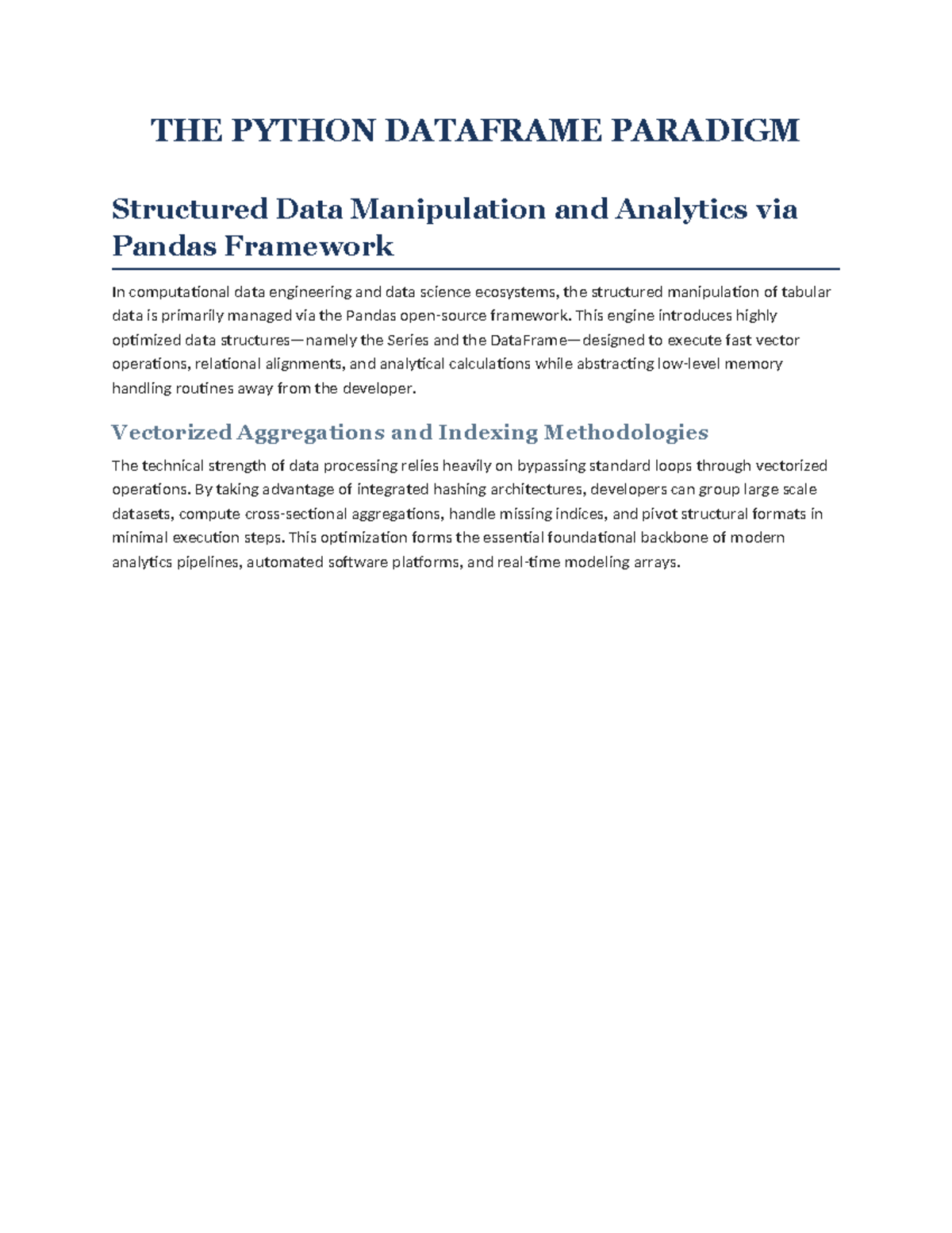 Python DataFrames: Structured Data Manipulation with Pandas - Studocu