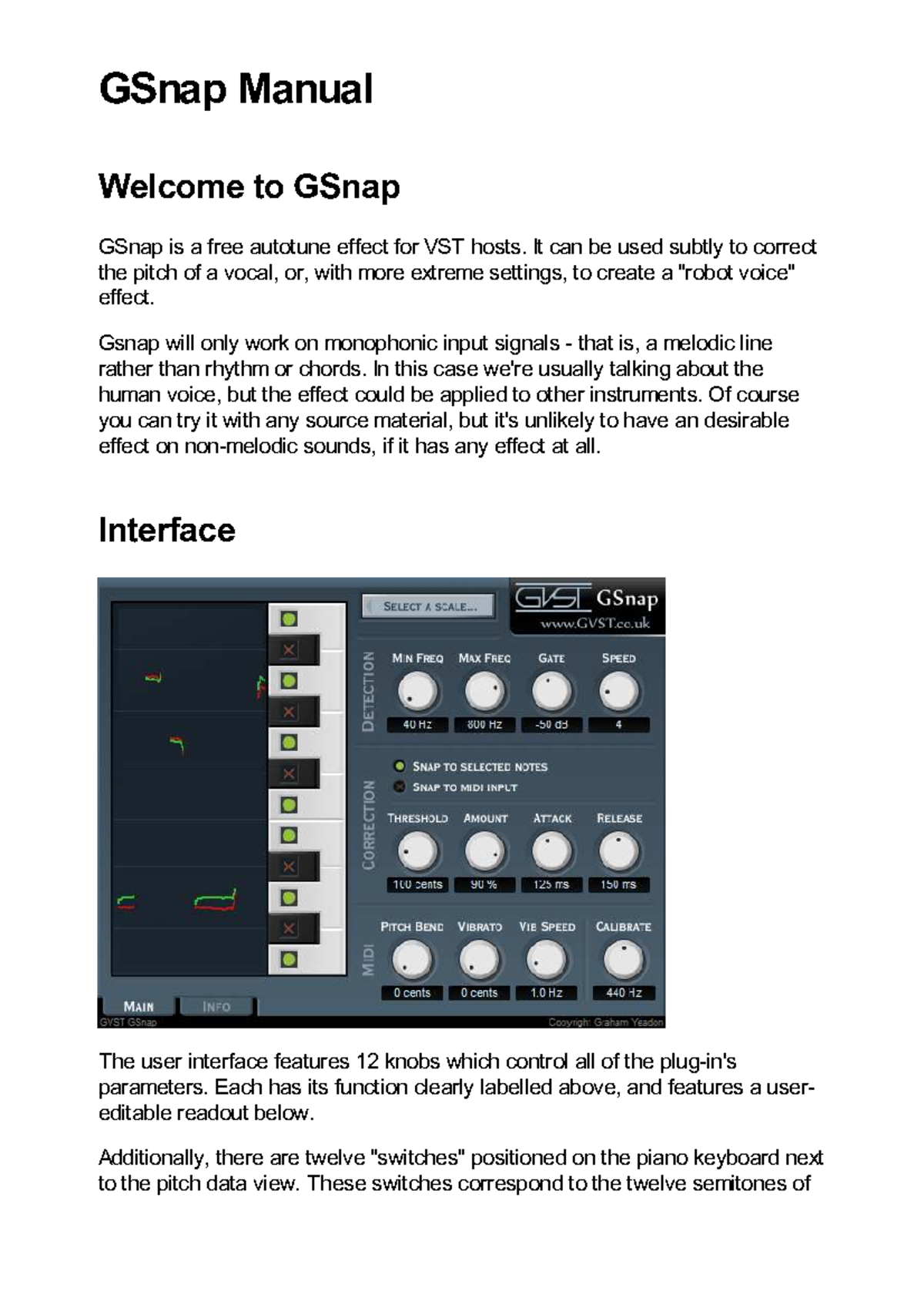 GSnap Manual: A Comprehensive Guide to Autotune Effect - Studocu