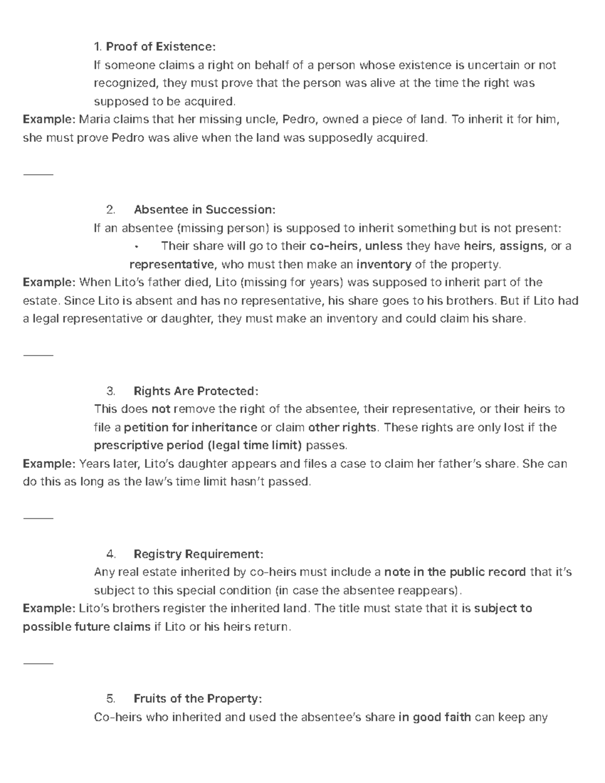 Proof of Existence in Inheritance Law: Key Concepts and Examples - Studocu