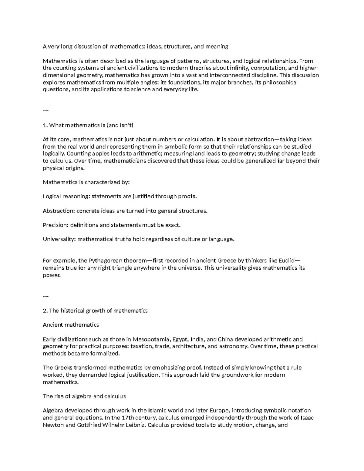 Mathematics: Ideas, Structures, and Meaning - A Comprehensive Overview ...