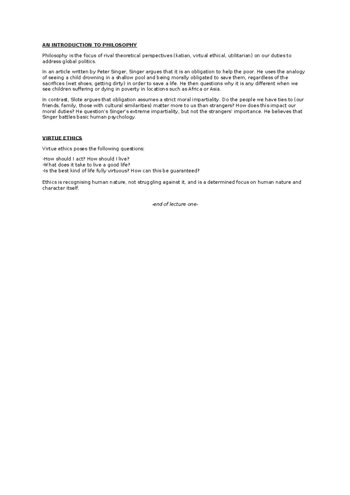 Morality and Ethics - SEM 1 - AN INTRODUCTION TO PHILOSOPHY Philosophy ...