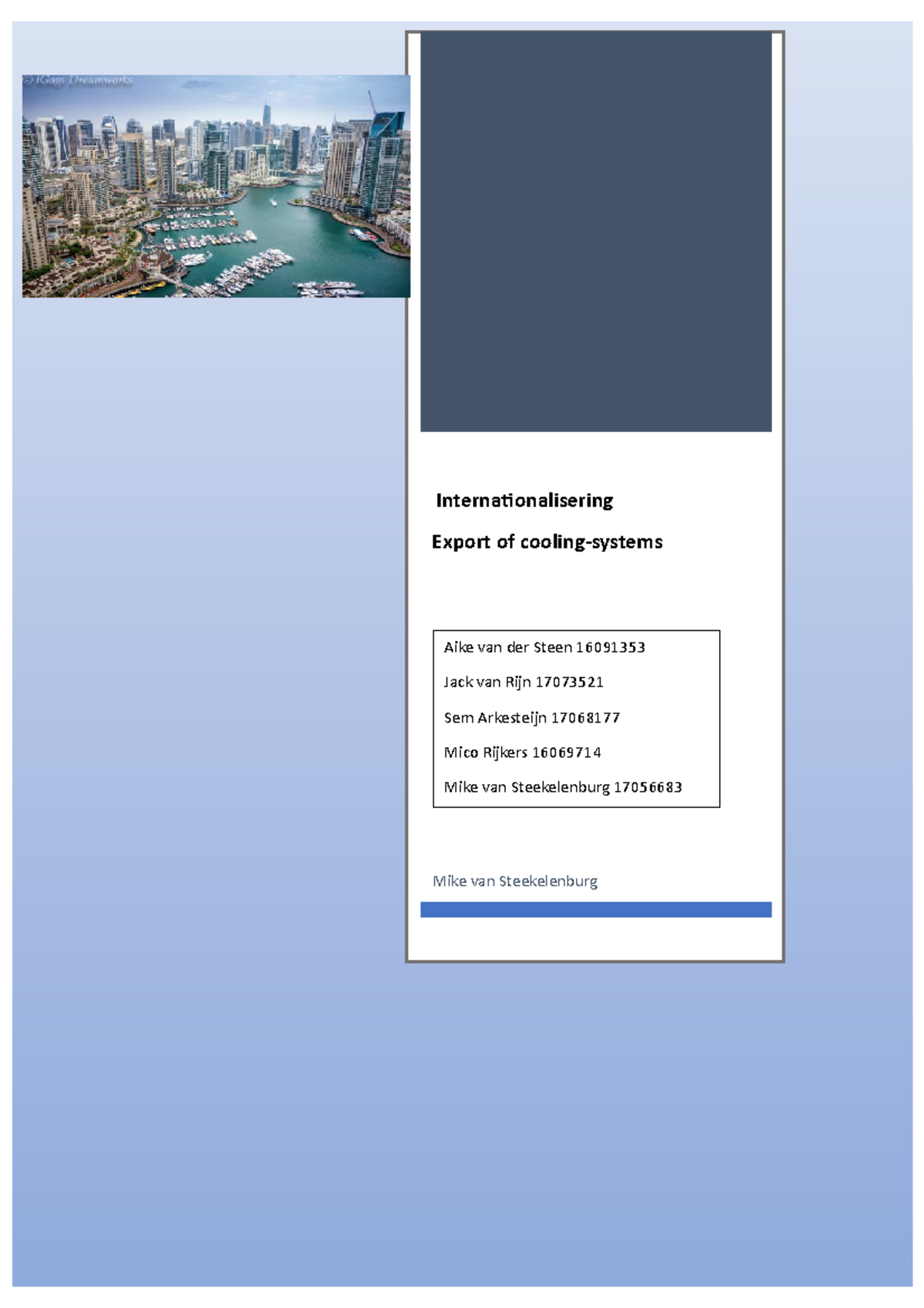 Internationalisering Eindverslag: Export van Koelsystemen naar Dubai ...