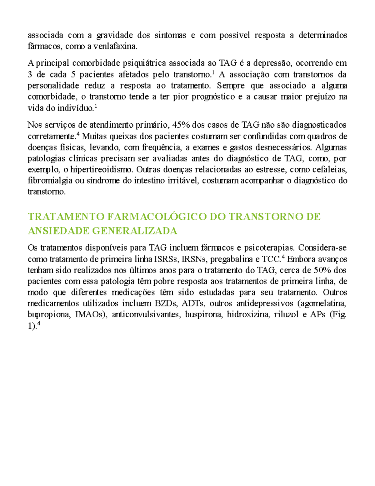 TAG - Diagnóstico e Tratamento do Transtorno de Ansiedade Generalizada ...