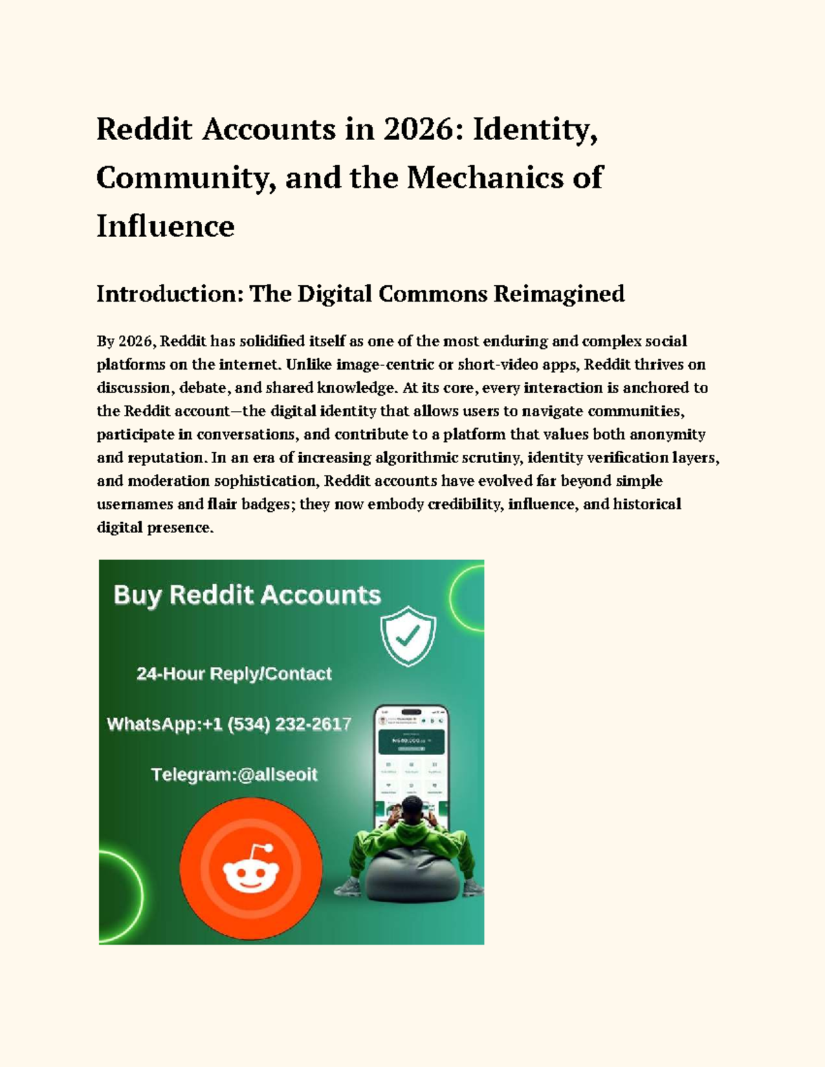 Reddit Accounts in 2026: Identity, Community, and Influence Dynamics ...