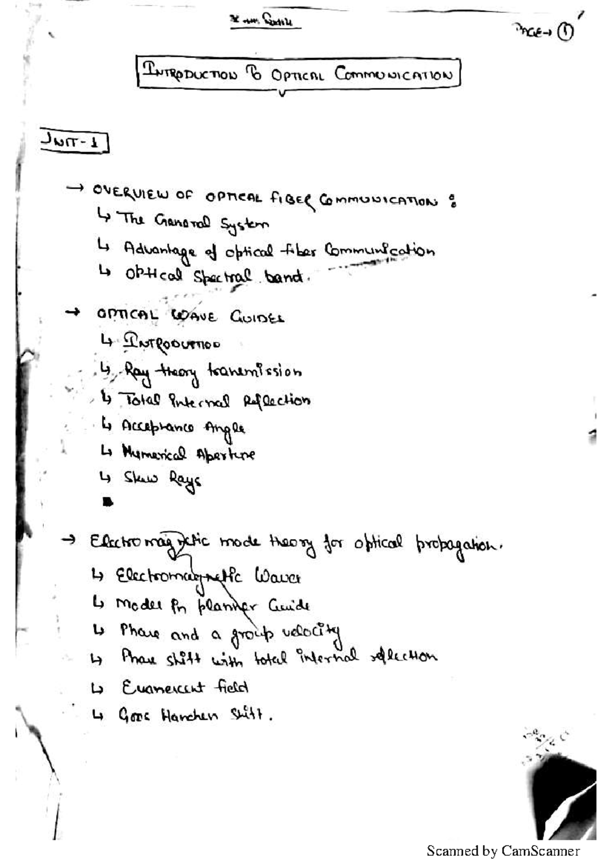 Optical Communication Overview: Key Concepts and Principles - Studocu