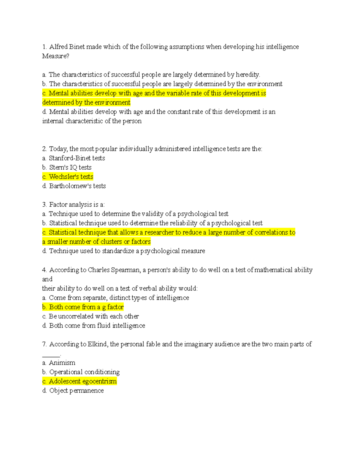 Psychology Quiz 101: Key Concepts and Theories Explained - Studocu