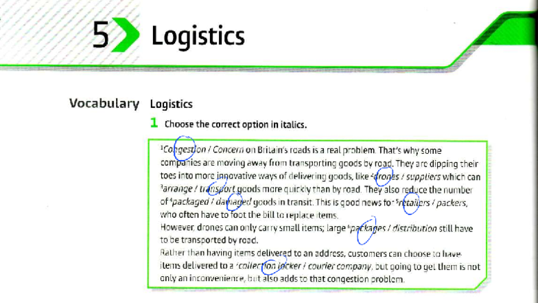 Logistics Vocabulary and Grammar Exercises - Unit 5 - Studocu