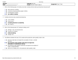 Topic 10 Quiz - Quiz - 1. 2. 3. 4. 5. Student ...