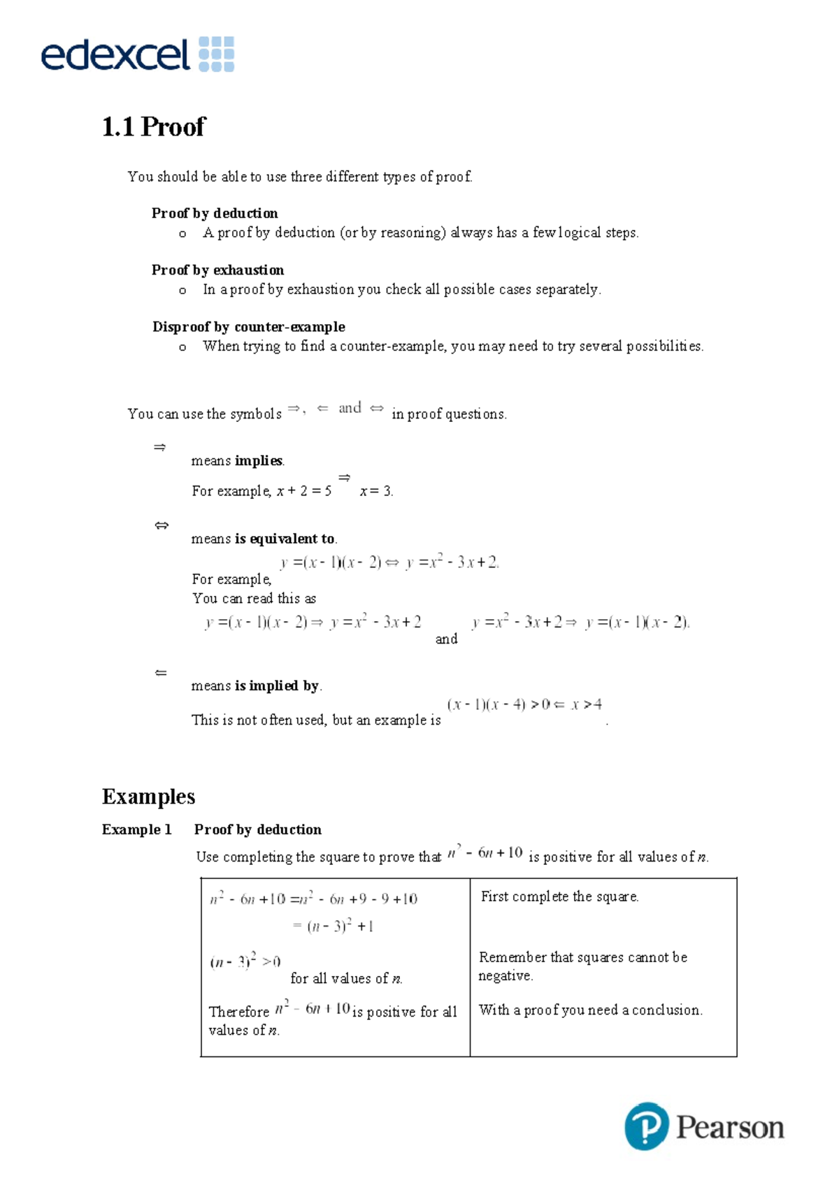 Proof Techniques: Deduction, Exhaustion, and Disproof (AS) - Studocu