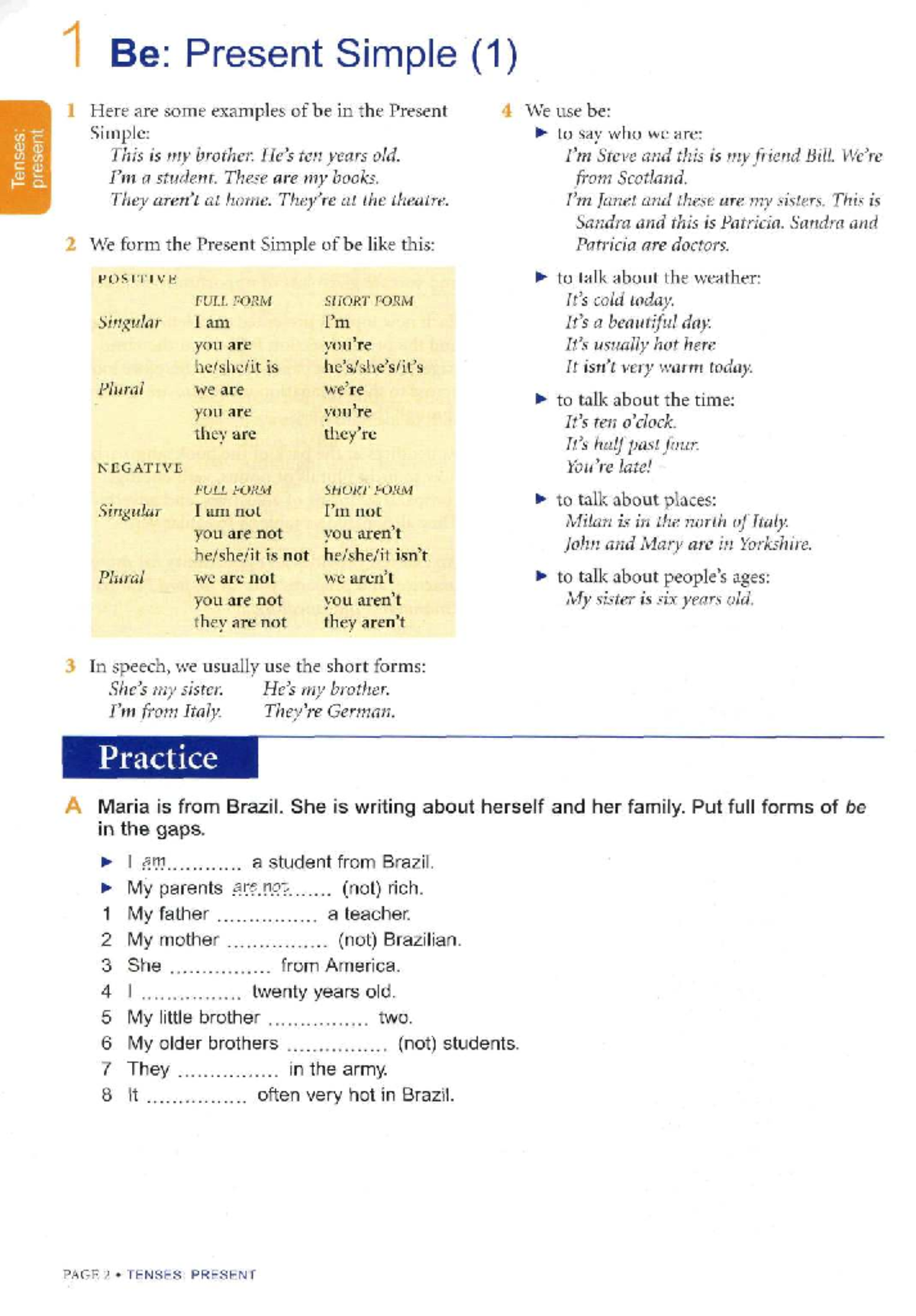 Present Simple and Continuous: Grammar Practice for Beginners (1) - Studocu