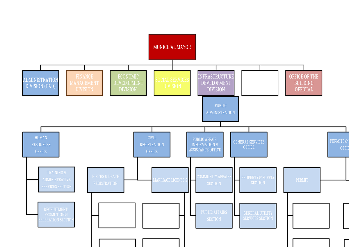 ORG-101 - Organizational Chart for Municipal Hall Departments - Studocu