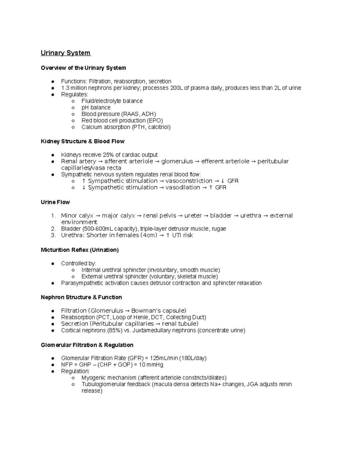RAC 7 - The Urinary System and Fluid electrolyte & p H balance ...