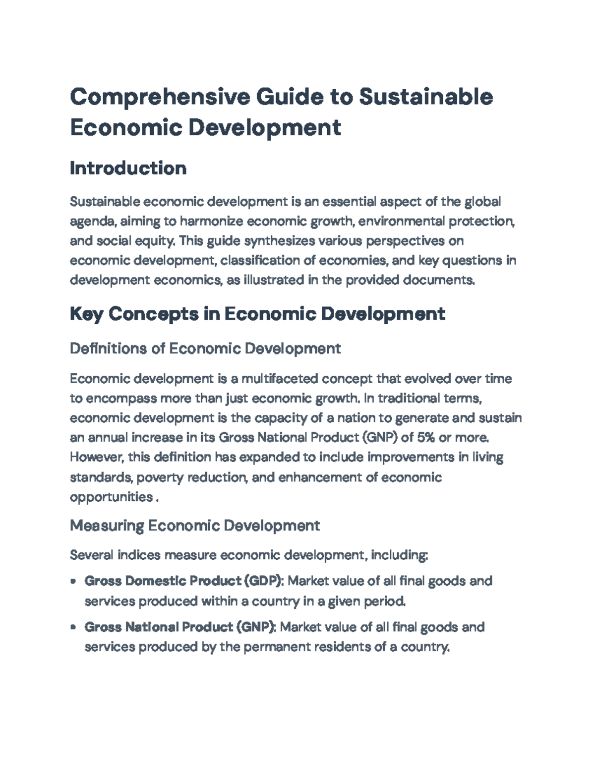 Comprehensive Overview of Sustainable Economic Development Strategies ...