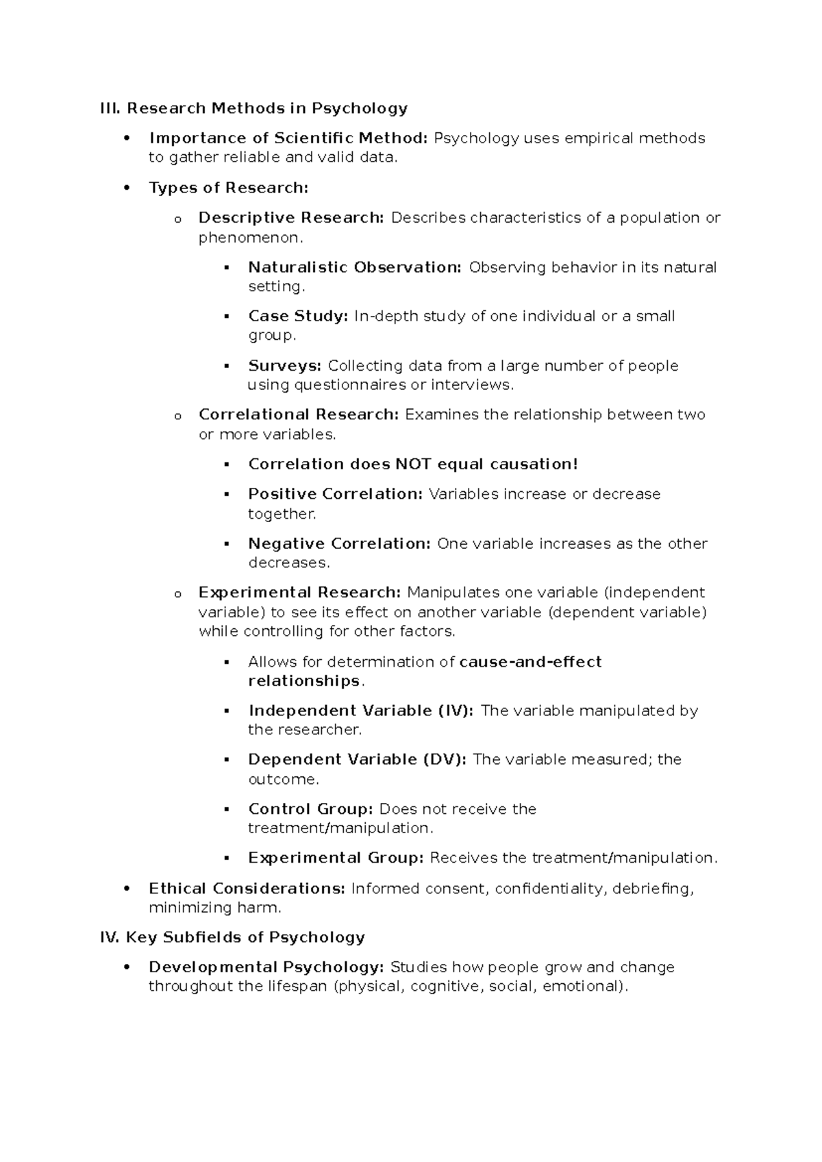 Research Methods in Psychology: Importance & Types (4444 - eee) - Studocu