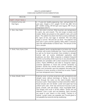 NURS 101 Module 1: Comprehensive and Focused Patient Assessment - Studocu