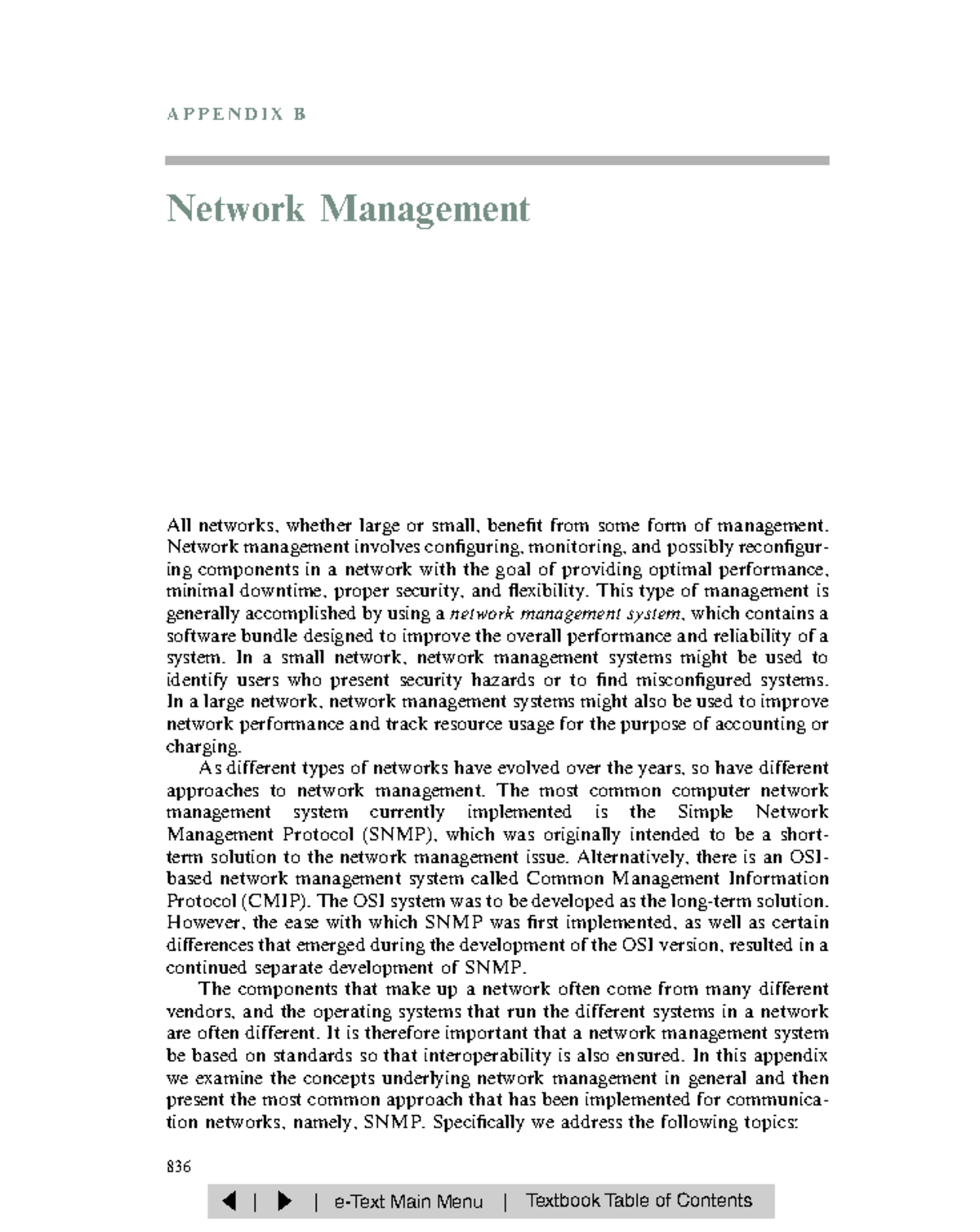 APPENDIX B: Overview of Network Management and SNMP - Studocu
