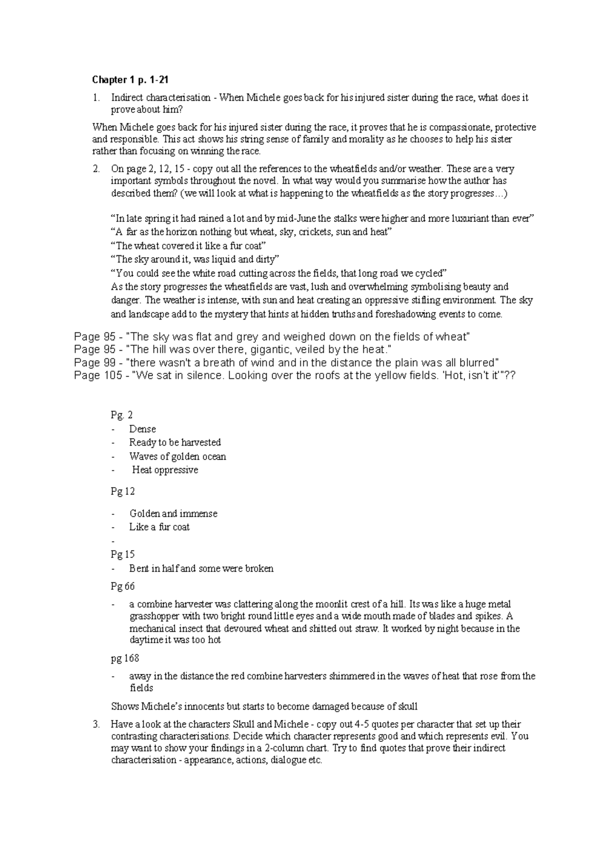 Eng 101: Chapter Analysis & Characterization Insights - Studocu