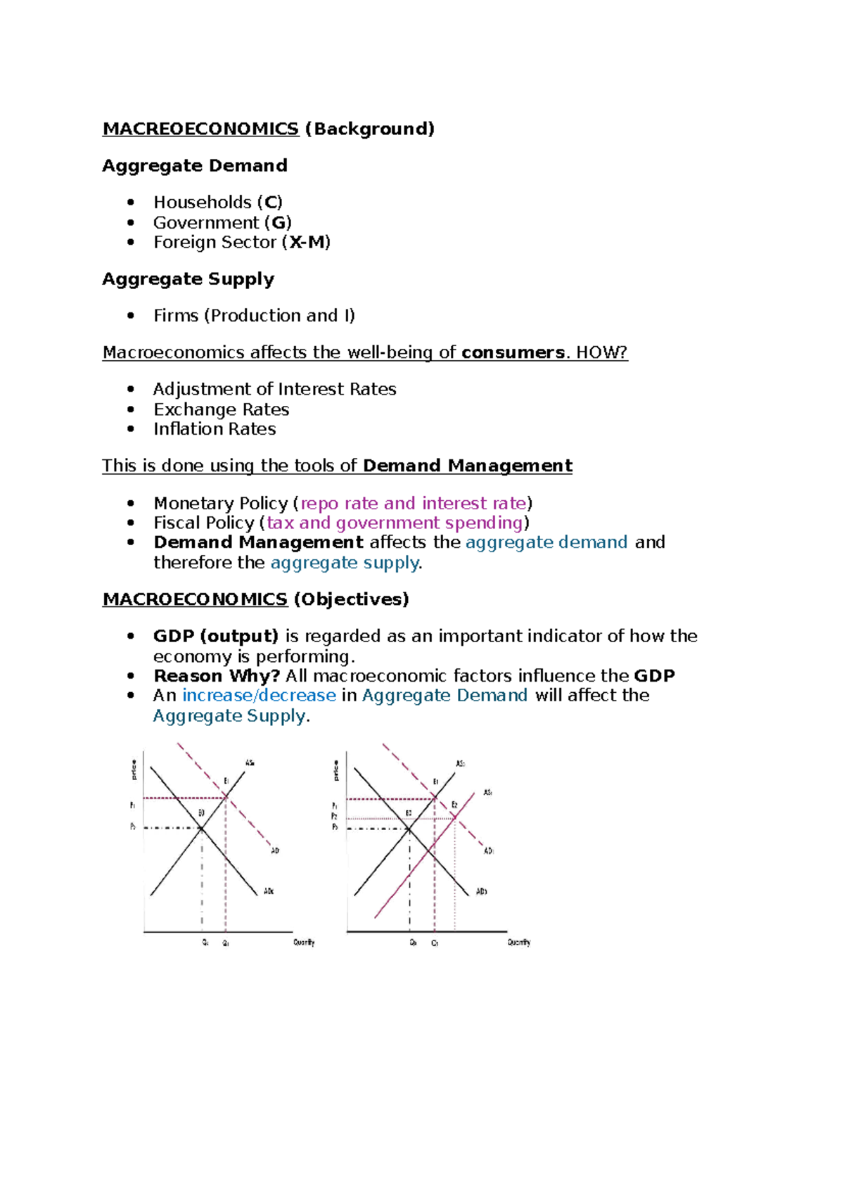 ECON201 Lecture Notes: Macroeconomics Overview and Key Concepts - Studocu