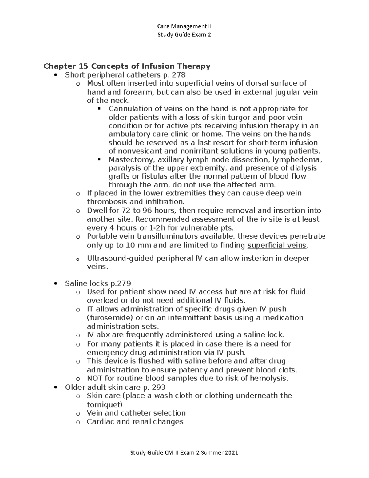 Exam 2 Study Guide: Key Concepts in Infusion Therapy & Immunity - Studocu