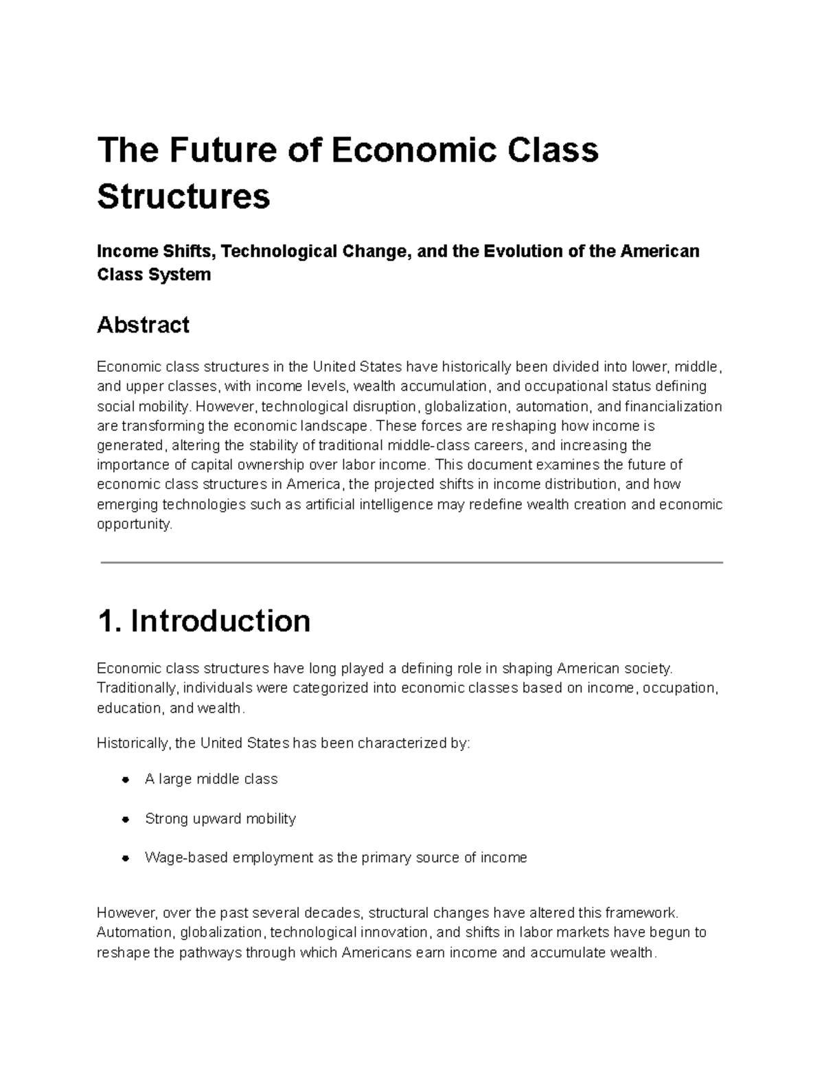 The Future of Economic Class Structures: Income Shifts & Tech Changes ...