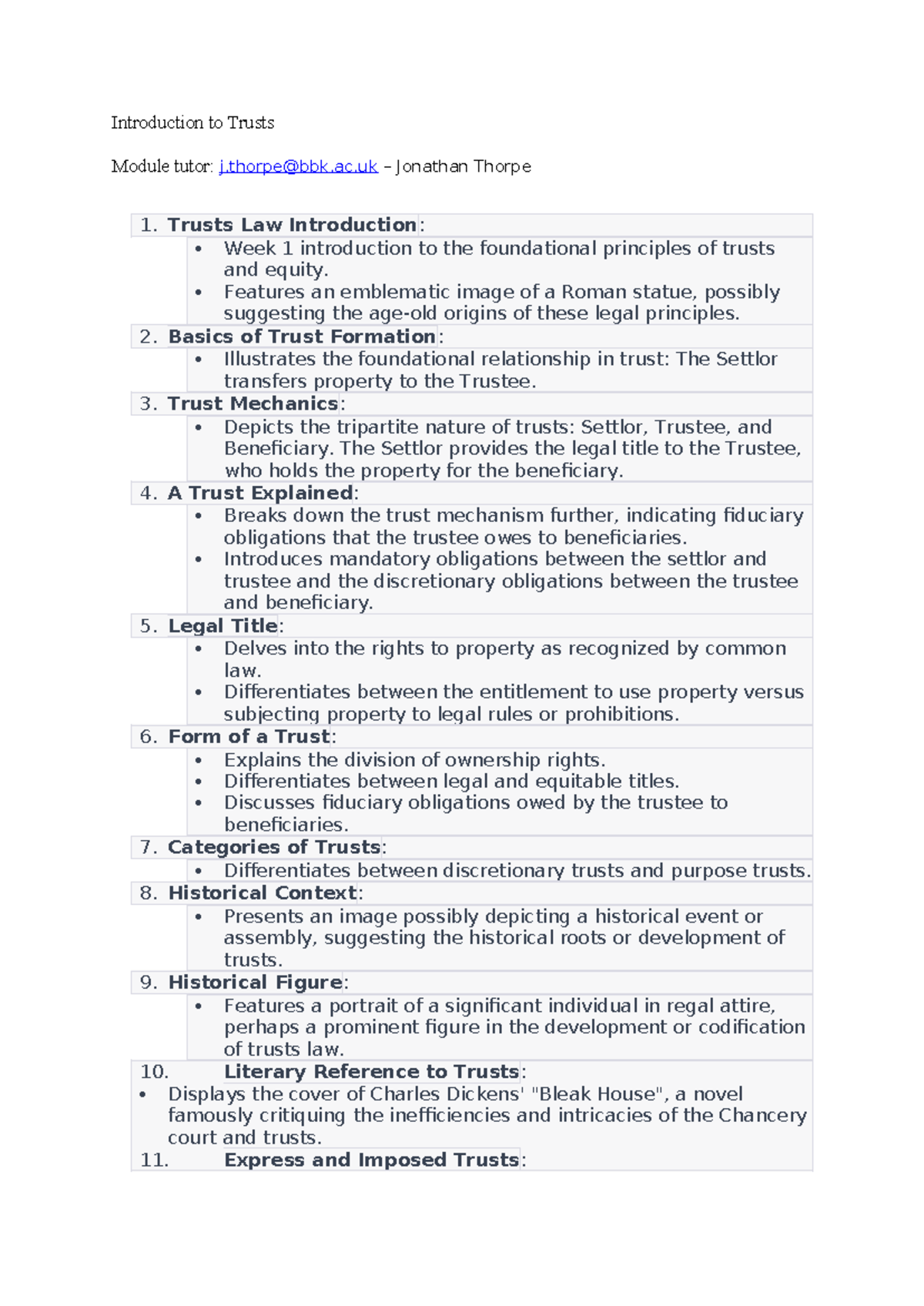 Trusts Law - Week 1 Foundations and Principles Notes - Studocu