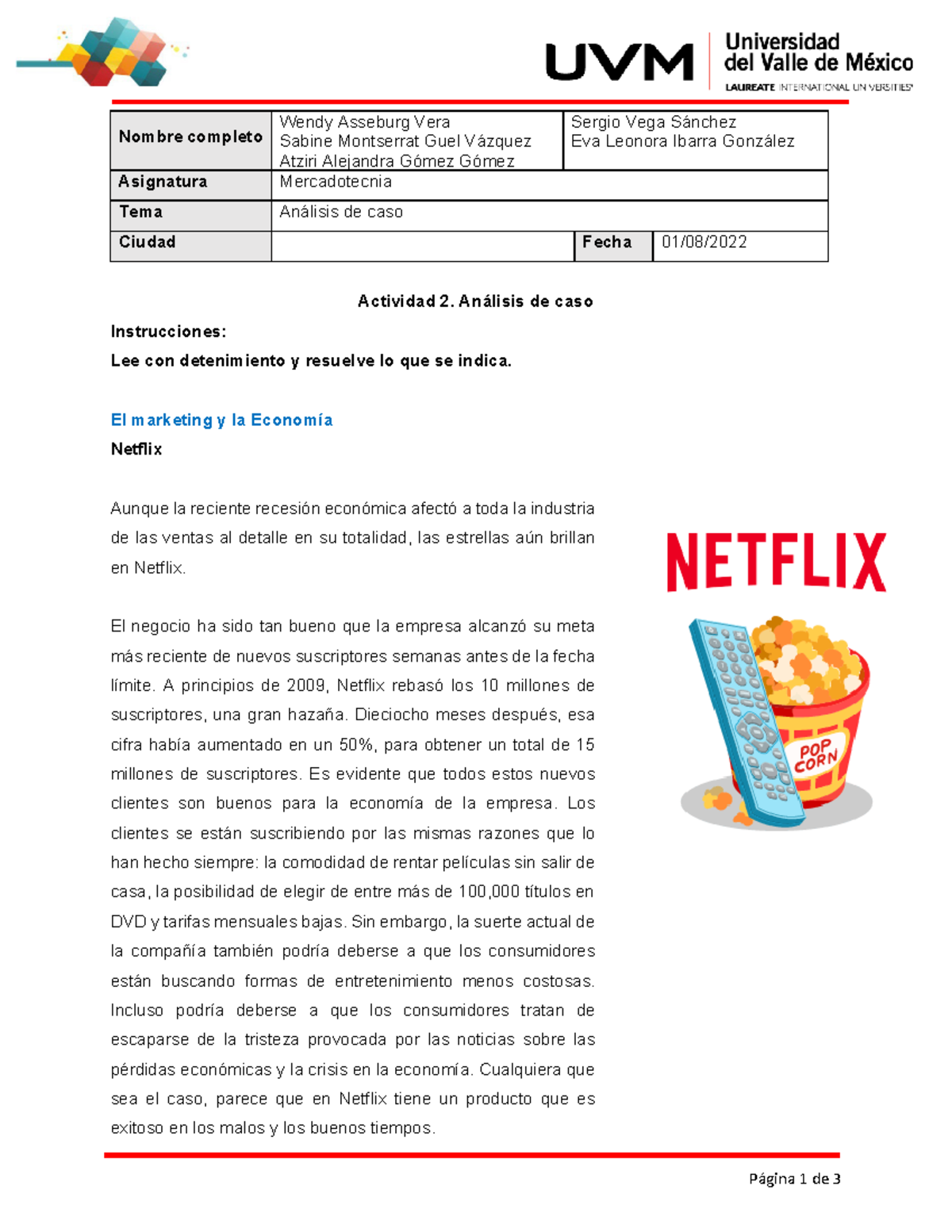 Análisis de Caso: Éxito de Netflix en Tiempos de Crisis - A#2 - Studocu