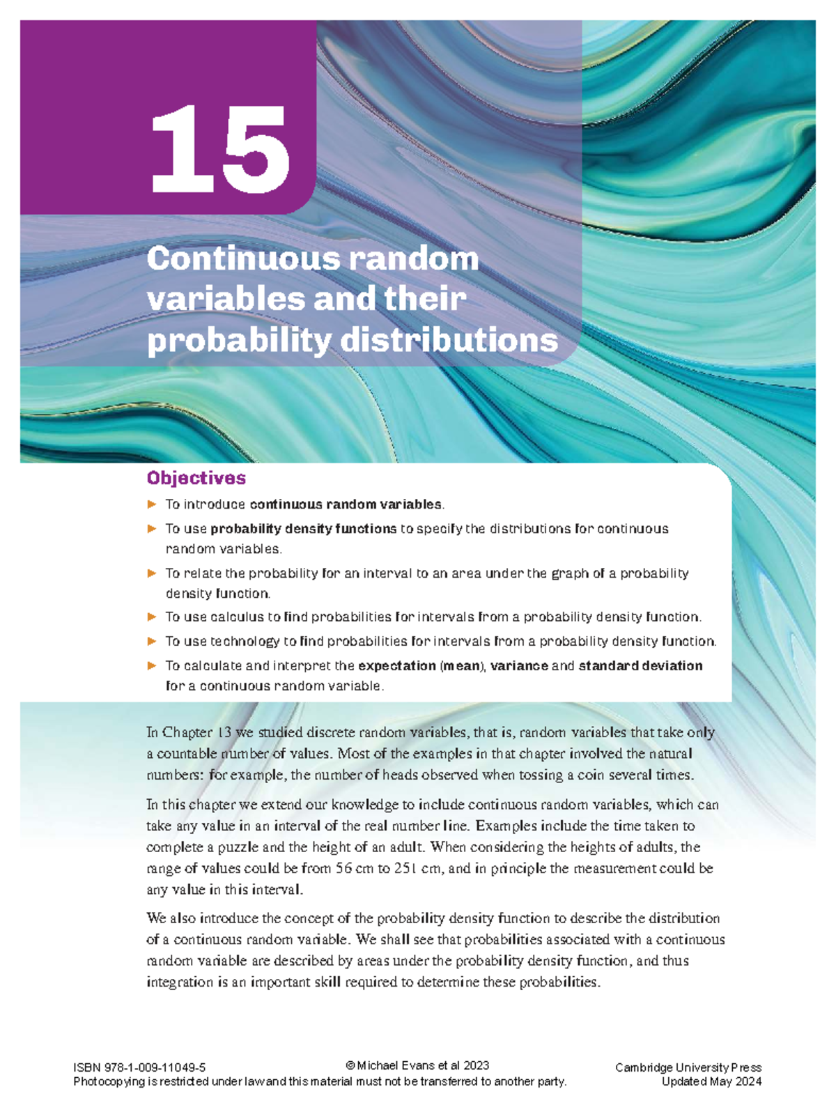 Continuous Random Variables and Their Probability Distributions: A ...