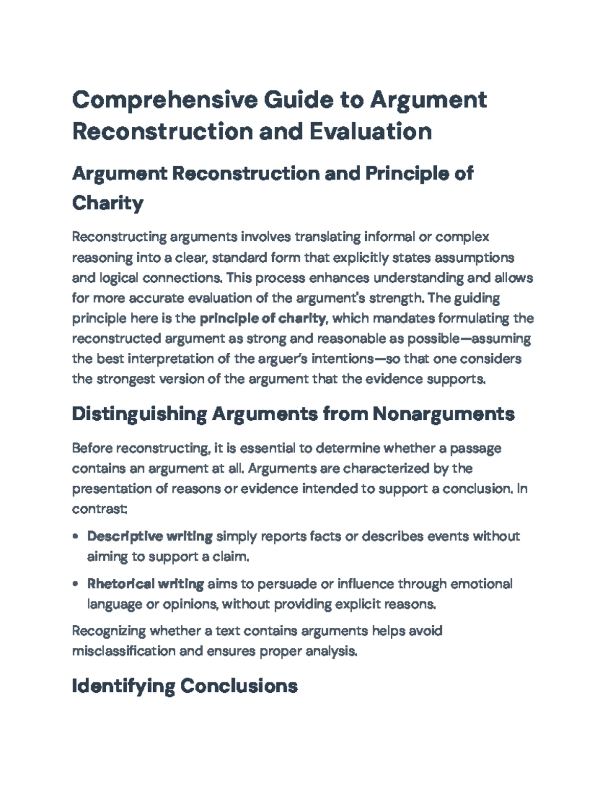 Evaluating Arguments: Key Principles and Example Analysis (PHIL 101 ...