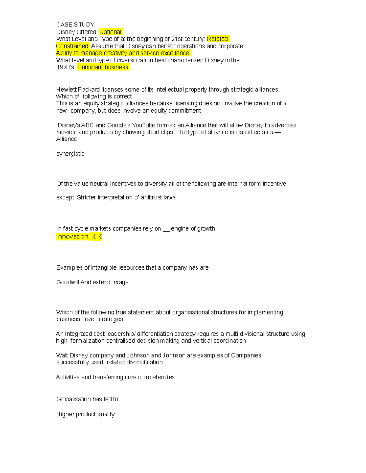 NR - Strategic Management Case Study: Disney's Diversification ...