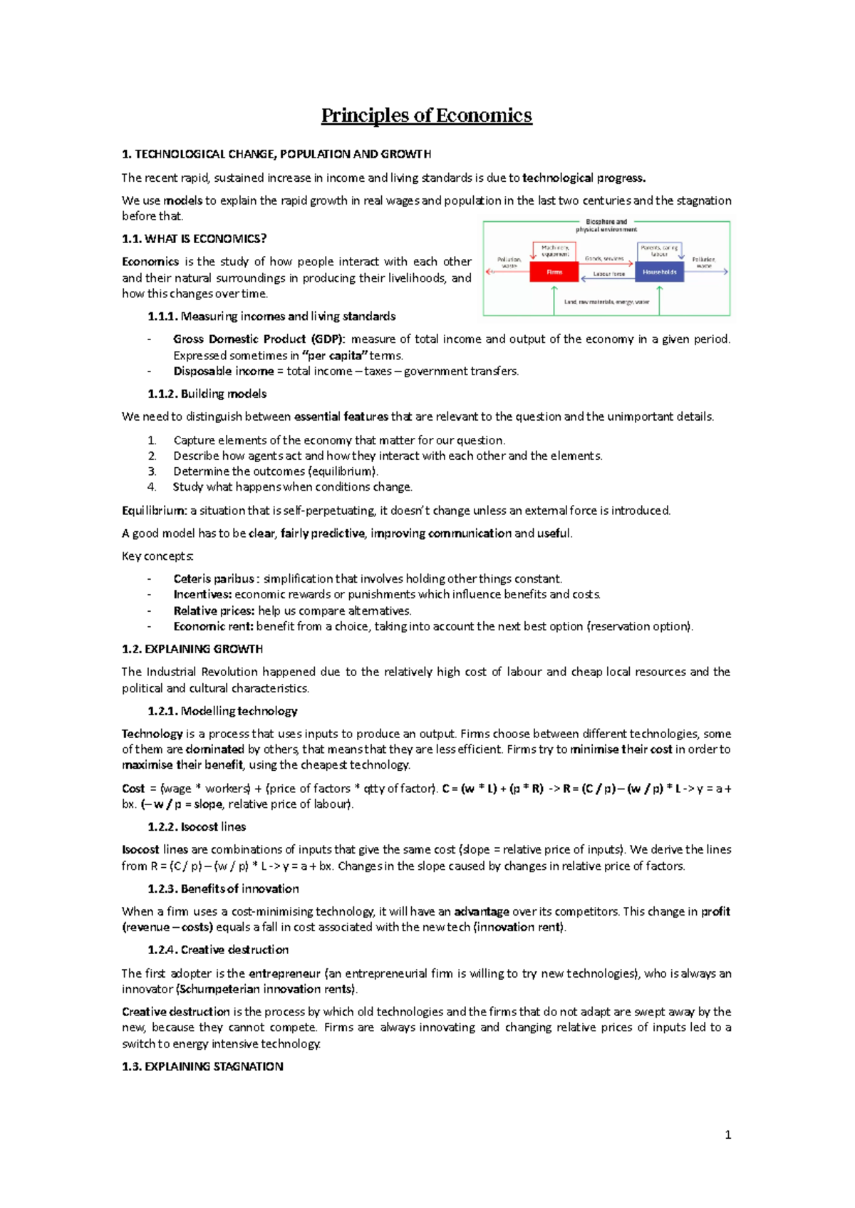Principles of Economics Final Exam Notes: Key Concepts and Theories ...