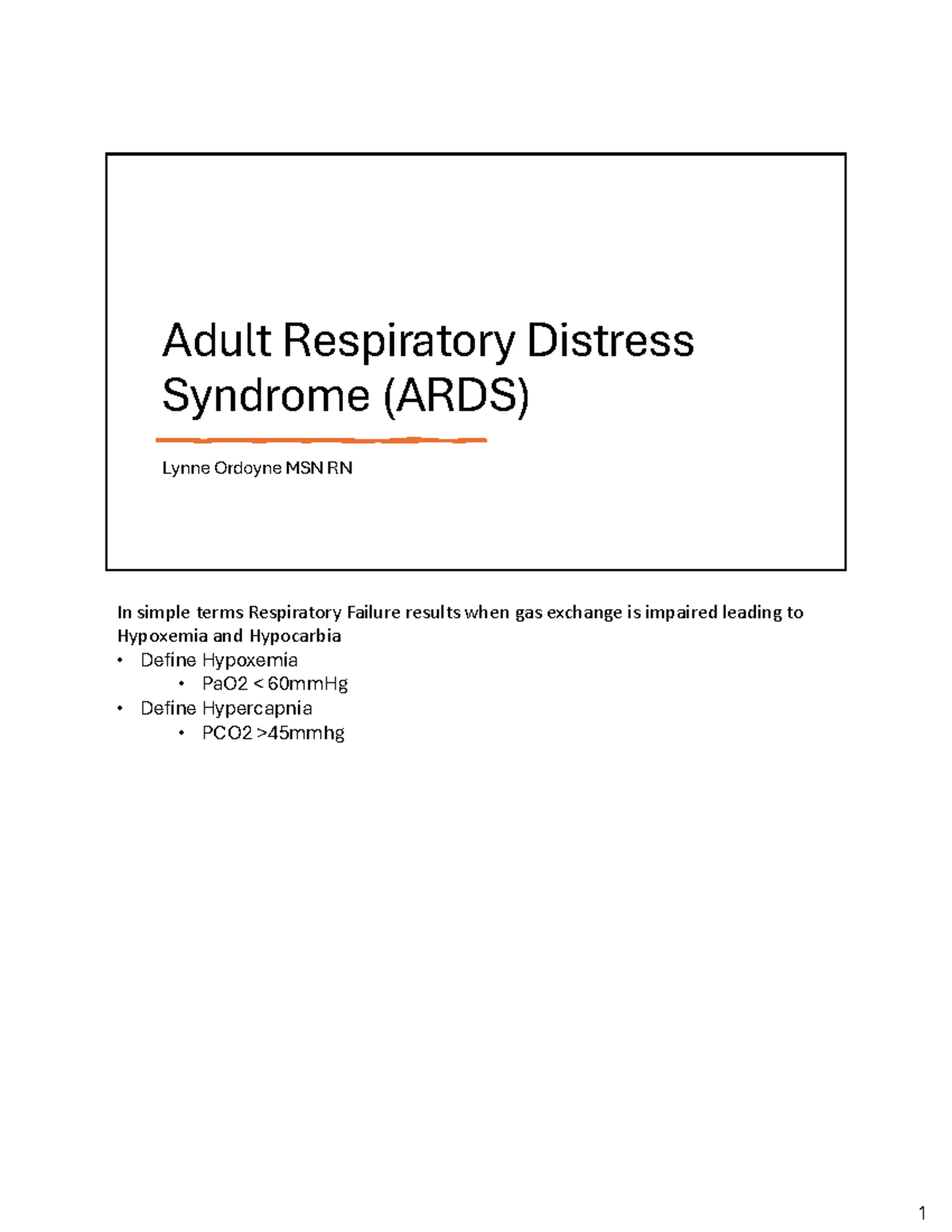 NUR 213 Fall 2024: ARDS Overview and Management Notes - Studocu